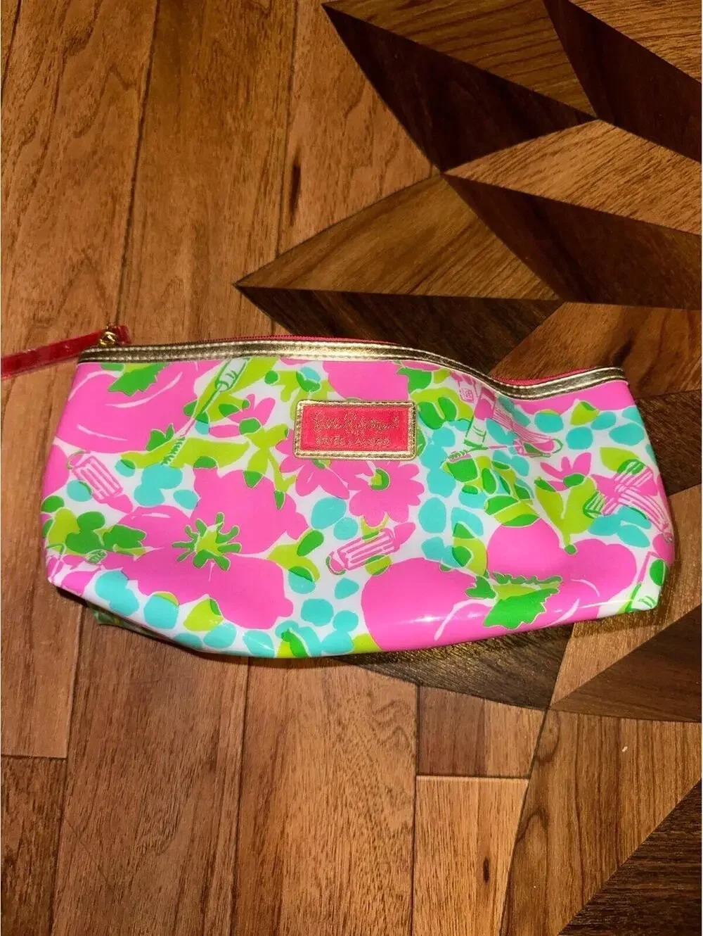 Lilly Pulitzer Estee Lauder Makeup Case Small Zip Bag Pouch Pink Floral